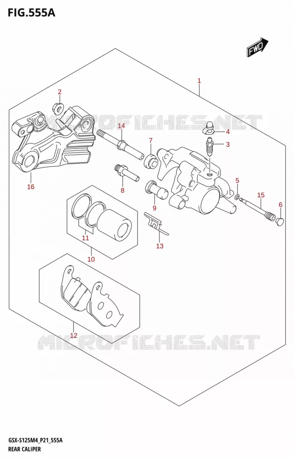 ETRIER DE FREIN ARRIERE Suzuki MOTO 125 GSX-S 2024  GSX-S125RL / GSX-S125RLX M4 (P21)