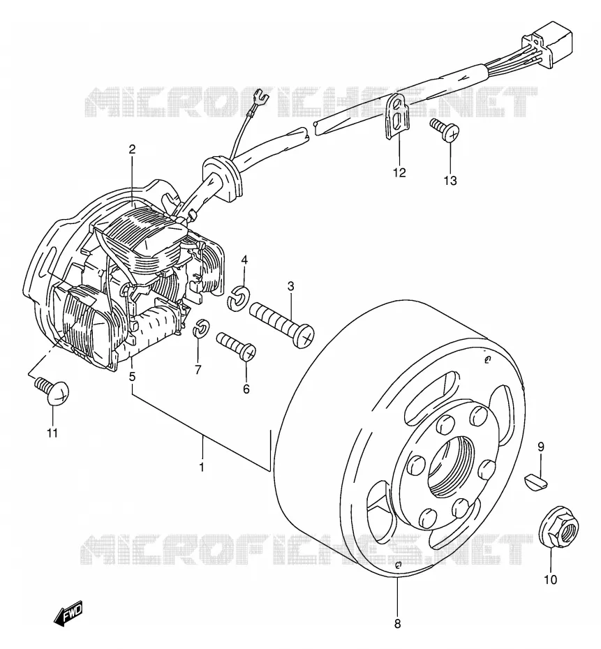 ALLUMAGE ROTOR - STATOR Suzuki MOTO 50 TS-W 1985  TS50WF(E6)