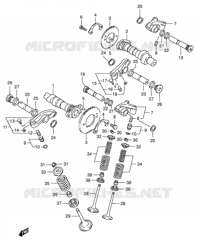 ARBRE A CAMES - SOUPAPES Suzuki MOTO 1400 INTRUDER 2004  VS1400GLPK4(E3/E28)