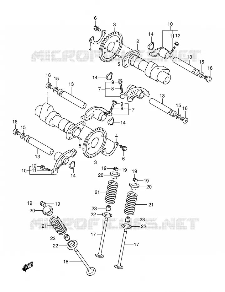ARBRE A CAMES - SOUPAPES Suzuki MOTO 250 INTRUDER 2001  VL250K1(E2)