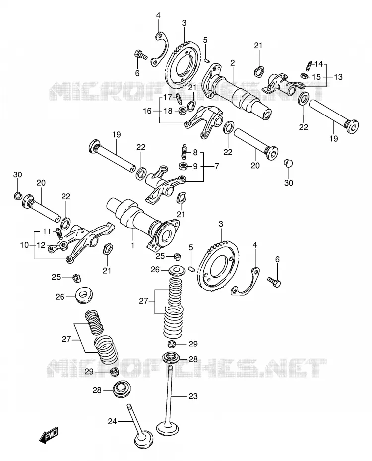 ARBRE A CAMES - SOUPAPES Suzuki MOTO 800 VX 1992  VX800UN(E4)