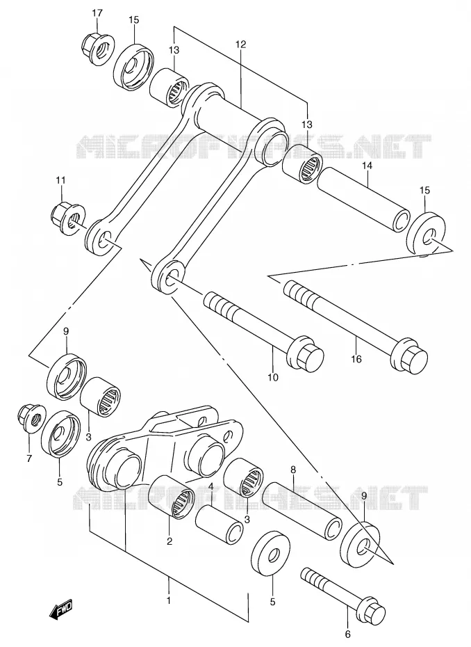 BIELLETTE DE SUSPENSION ARRIERE Suzuki MOTO 125 TS-R 1994  TS125RR(E2)