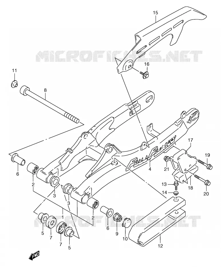 BRAS OSCILLANT ARRIERE (MODELE K/L) Suzuki MOTO 125 TS-R 1991  TS125RM(E2)