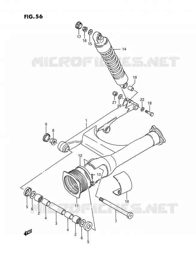 BRAS OSCILLANT ARRIERE Suzuki MOTO 1400 INTRUDER 1988  VS1400GLPJ(E2)
