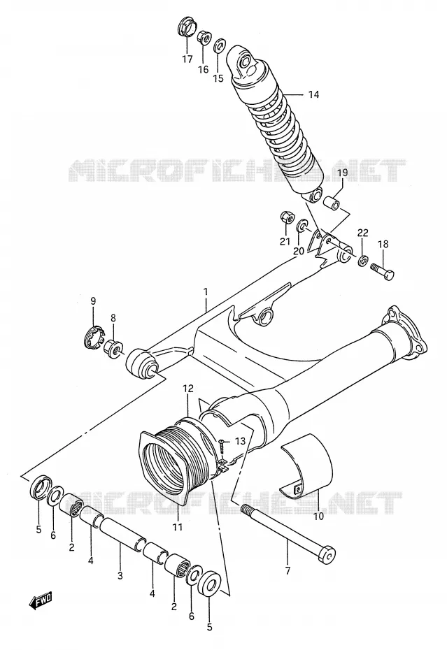 BRAS OSCILLANT ARRIERE Suzuki MOTO 1400 INTRUDER 1994  VS1400GLPR(E28)