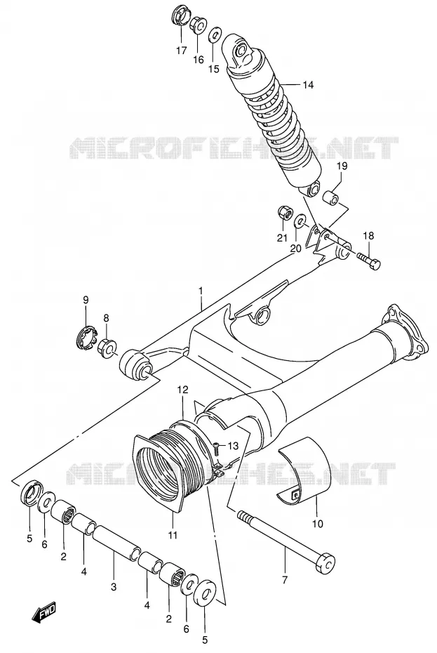 BRAS OSCILLANT ARRIERE Suzuki MOTO 1400 INTRUDER 2008  VS1400K8(E3/E28)