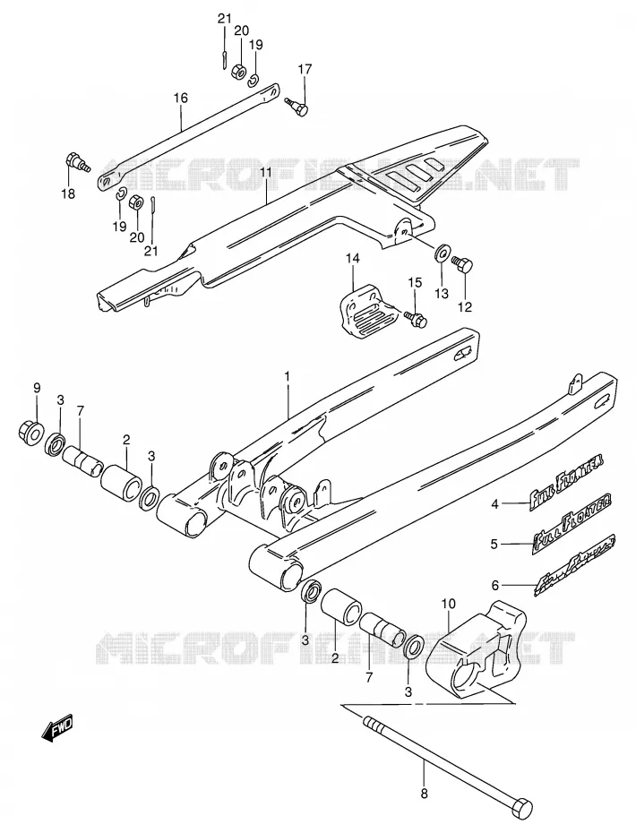 BRAS OSCILLANT ARRIERE Suzuki MOTO 50 TS-W 1983  TS50WD(E6)