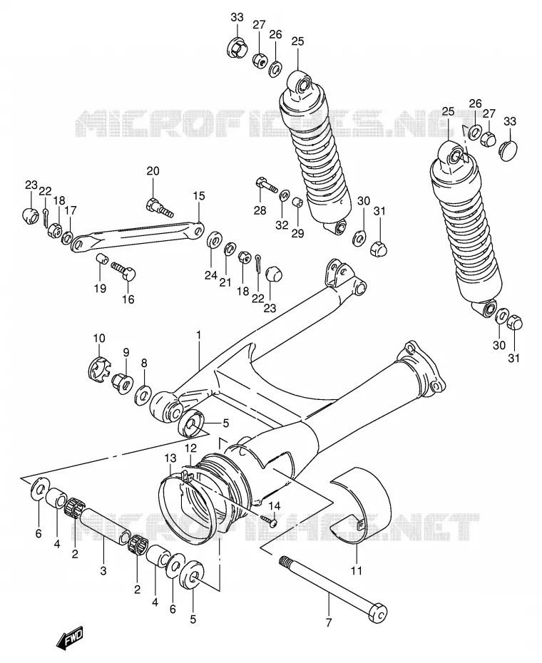 BRAS OSCILLANT ARRIERE Suzuki MOTO 800 INTRUDER 1992  VS800GLN(E28)