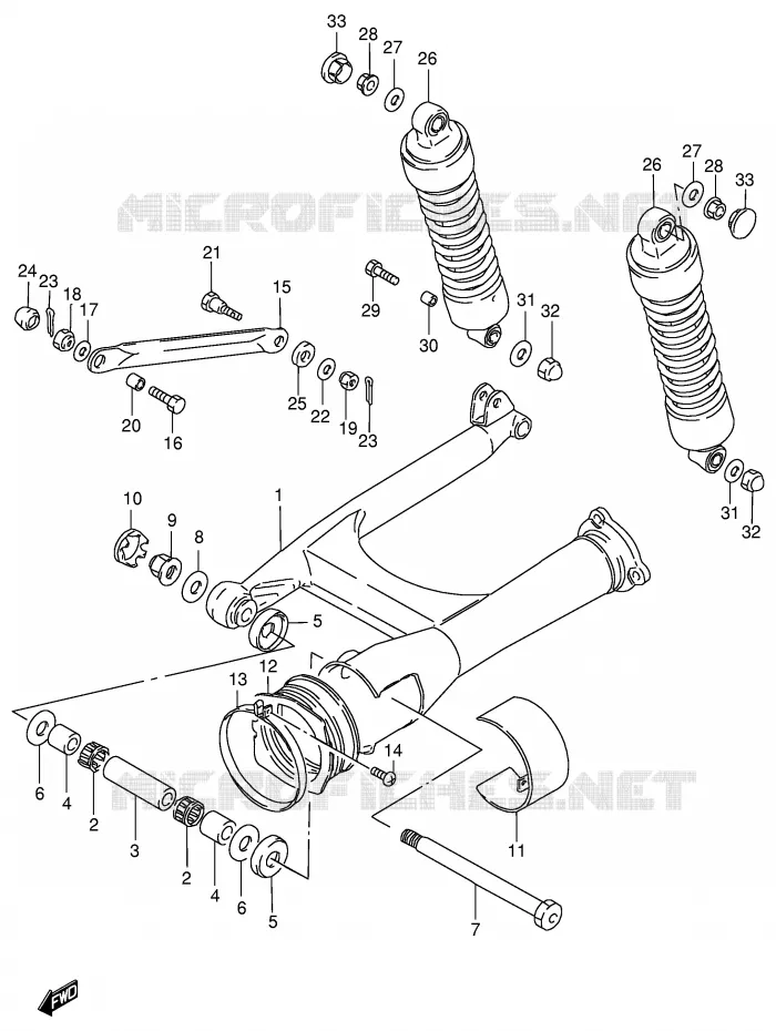 BRAS OSCILLANT ARRIERE Suzuki MOTO 800 INTRUDER 1999  VS800GLX(E2)