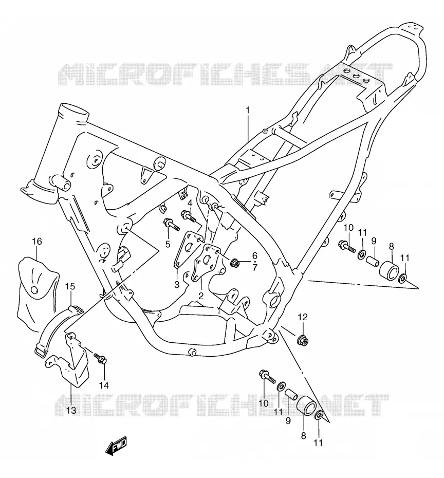 CADRE (MODELE K/L/M/N/P) Suzuki MOTO 125 TS-R 1990  TS125RL(E2)