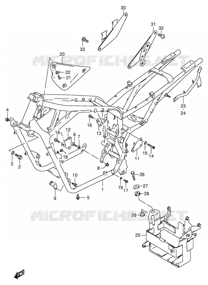 CADRE (MODELE R/T) Suzuki MOTO 800 VX 1990  VX800UL(E4)