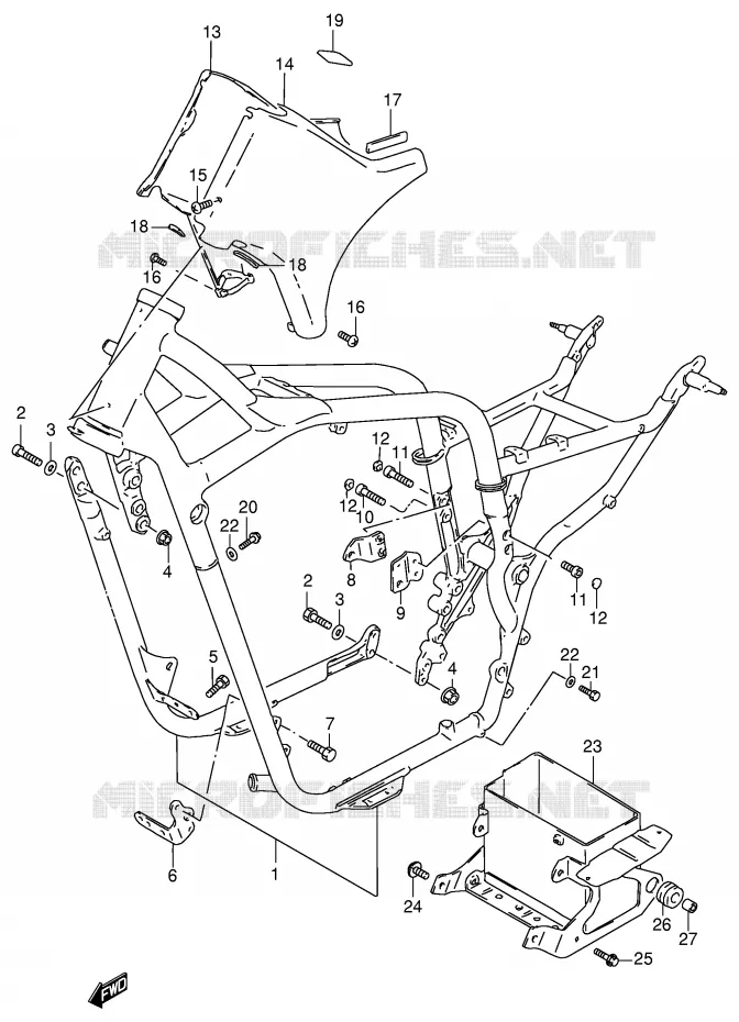 CADRE (MODELE W) Suzuki MOTO 800 INTRUDER 1998  VS800GLW(E2)