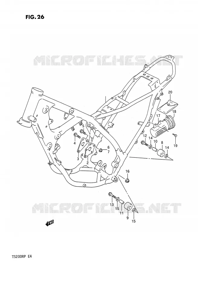 CADRE Suzuki MOTO 200 TS-R 1992  TS200RN(E4)