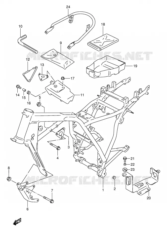 CADRE Suzuki MOTO 250 TU 1999  TU250XX(E2)