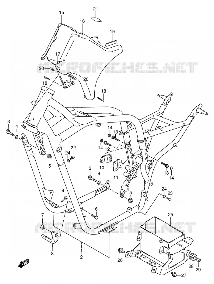 CADRE Suzuki MOTO 800 INTRUDER 1993  VS800GLP(E28)