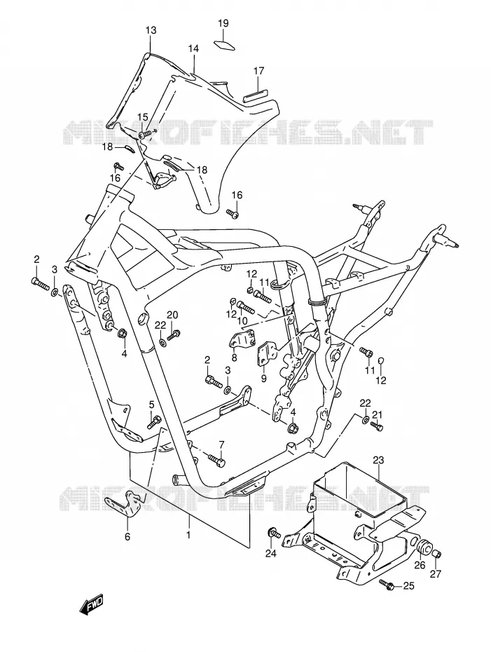 CADRE Suzuki MOTO 800 INTRUDER 2003  VS800GLK3(E22)