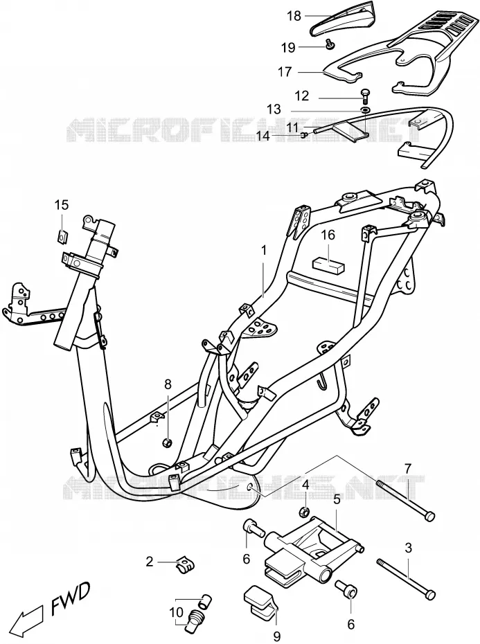 CADRE Suzuki SCOOTER 50 ESTILETE 2001  UF50ZK1
