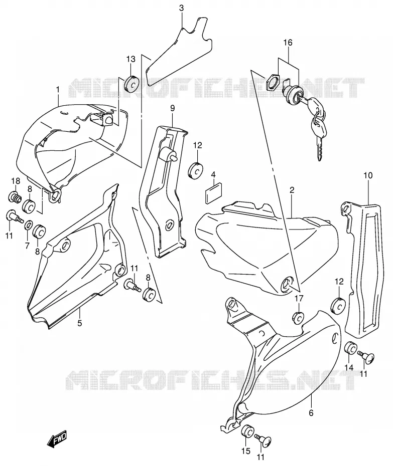 CARENAGES ARRIERE  (MODELE K3) Suzuki MOTO 800 VOLUSIA 2005  VL800ZK5(E2)