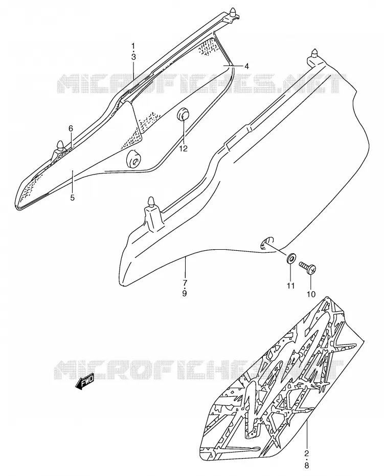 CARENAGES ARRIERE  (MODELE P/R) Suzuki MOTO 125 TS-R 1992  TS125RN(E2)