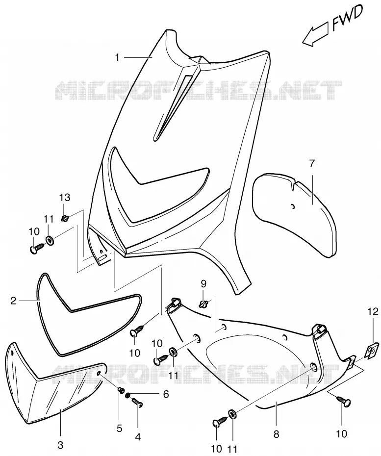 CARENAGES AVANT Suzuki SCOOTER 50 ESTILETE 2000  UF50ZY