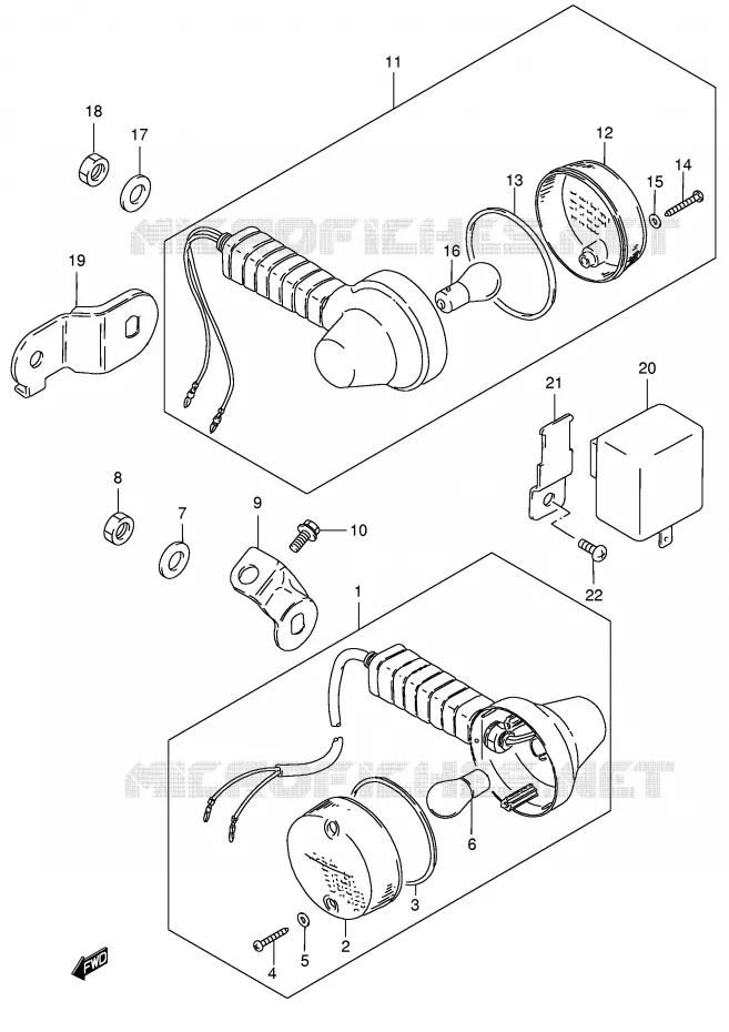 CLIGNOTANTS (E24) Suzuki MOTO 185 TS-ER 1996  TS185ERT(E1)