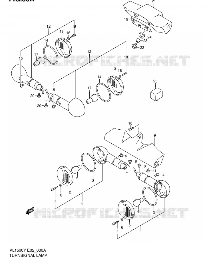 CLIGNOTANTS (MODELE K2/K3) Suzuki MOTO 1500 INTRUDER 2002  VL1500K2(E2)