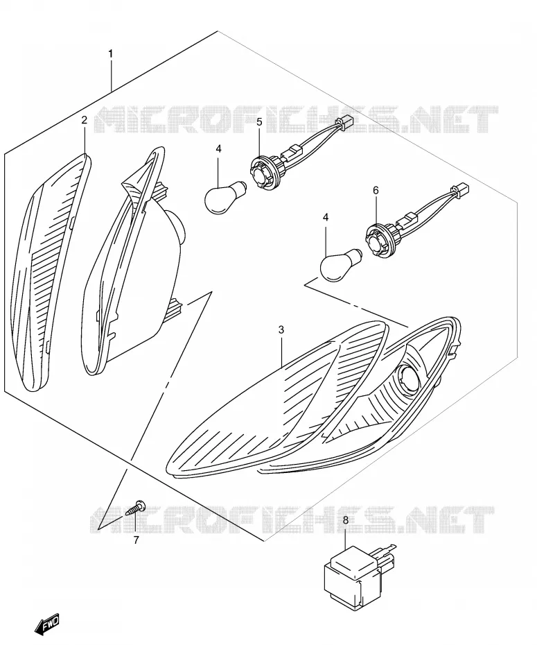 CLIGNOTANTS (MODELE K2/K3) Suzuki SCOOTER 150 BURGMAN 2004  UH150K4(P19)