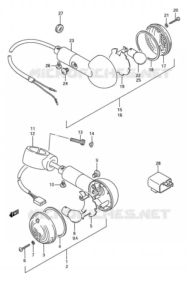 CLIGNOTANTS Suzuki MOTO 1400 INTRUDER 1992  VS1400GLPN(E28)