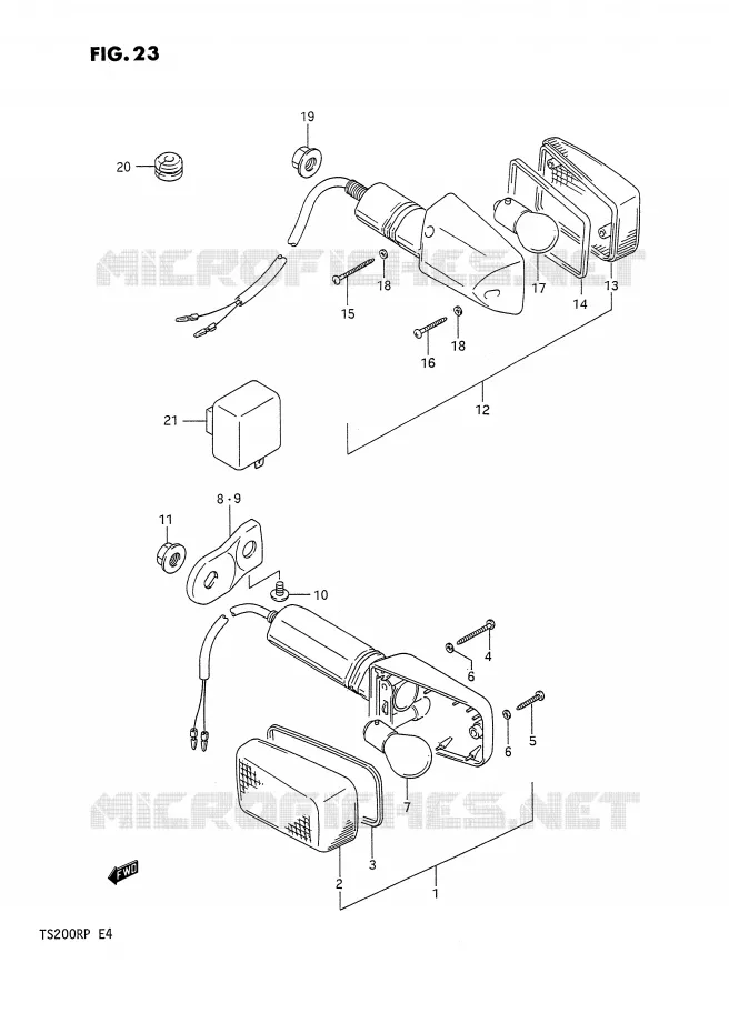CLIGNOTANTS Suzuki MOTO 200 TS-R 1991  TS200RM(E4)