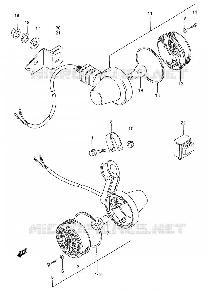 CLIGNOTANTS Suzuki MOTO 50 TS-W 1983  TS50WD(E6)