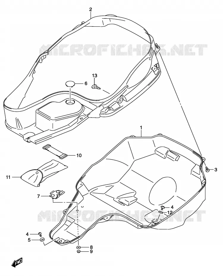COFFRE (MODELE K2/K3) Suzuki SCOOTER 150 BURGMAN 2004  UH150K4(P19)