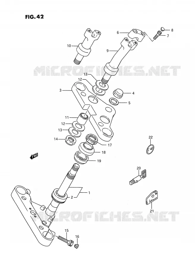 COLONNE DE DIRECTION (MODELE H/J/K/L/M/N/P/R) Suzuki MOTO 1400 INTRUDER 1988  VS1400GLFJ(E2)