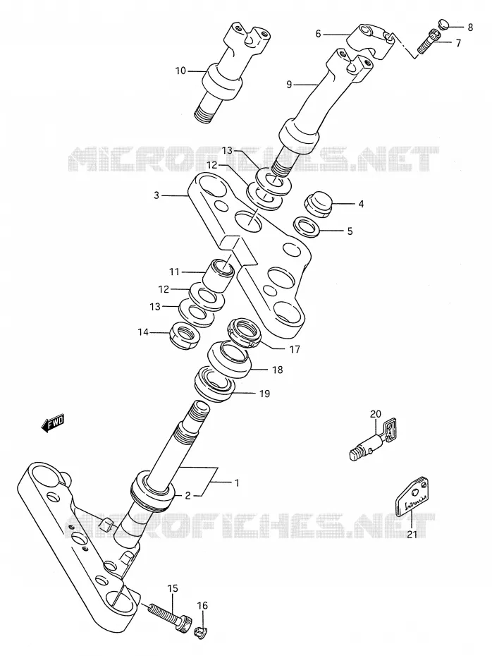COLONNE DE DIRECTION Suzuki MOTO 1400 INTRUDER 1987  VS1400GLPH(E28)
