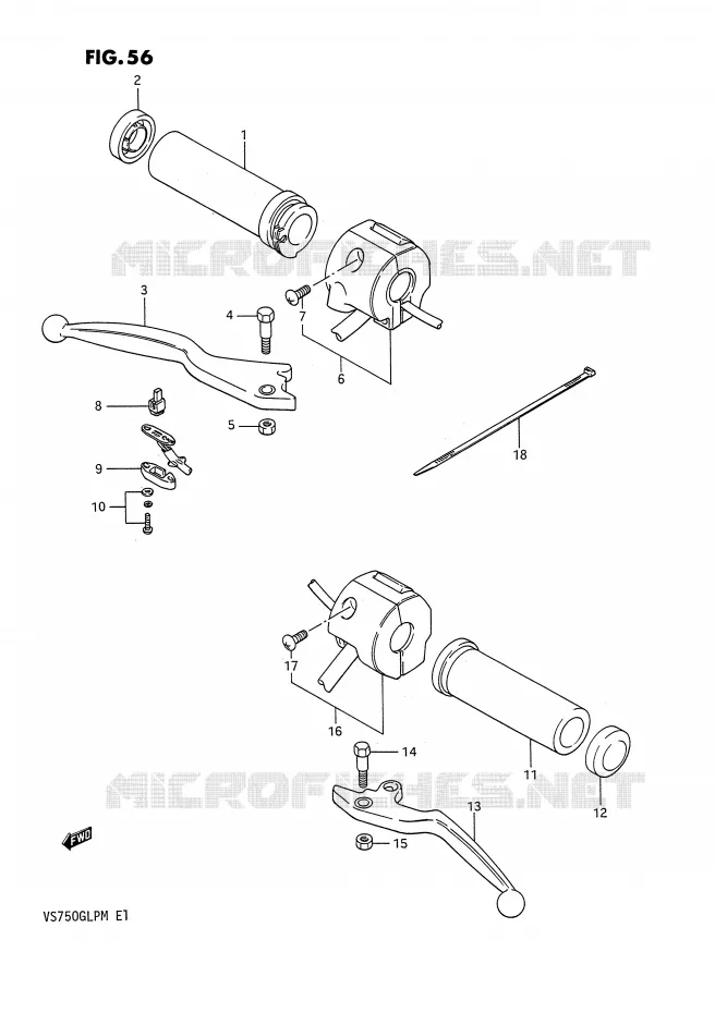 COMMODOS (MODELE F/G/H/J) Suzuki MOTO 750 INTRUDER 1987  VS750GLPH(E1)