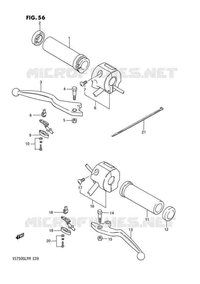 COMMODOS (MODELE F/G/H/J) Suzuki MOTO 750 INTRUDER 1987  VS750GLPH(E28)