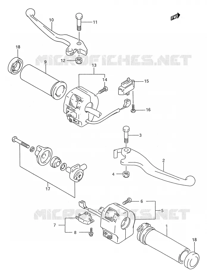 COMMODOS (MODELE S) Suzuki MOTO 1400 INTRUDER 1991  VS1400GLPM(E28)