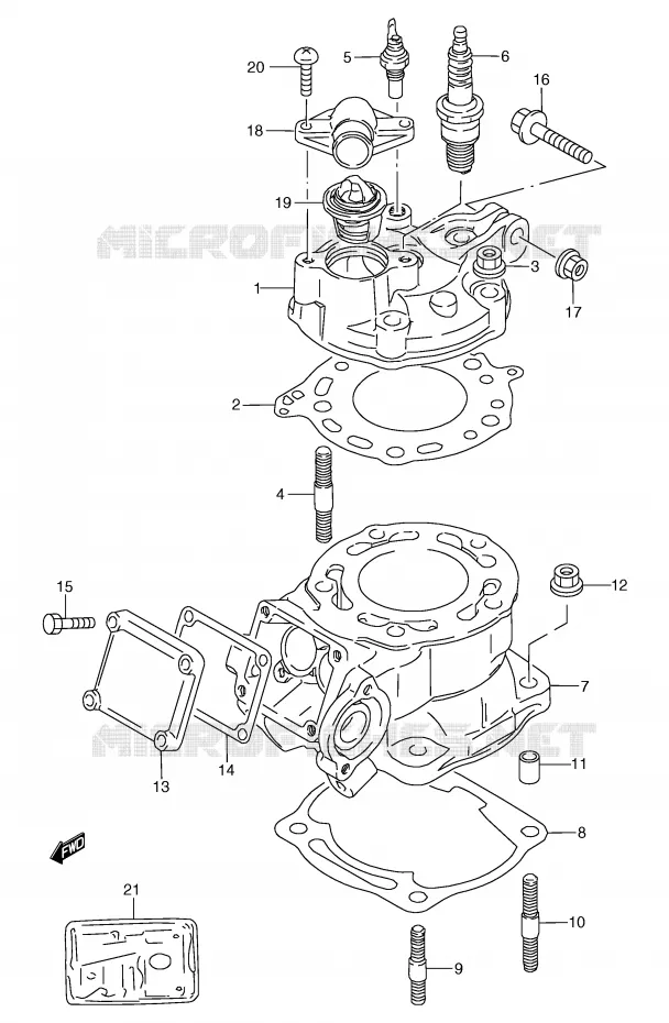 CYLINDRE Suzuki MOTO 125 TS-R 1991  TS125RM(E2)