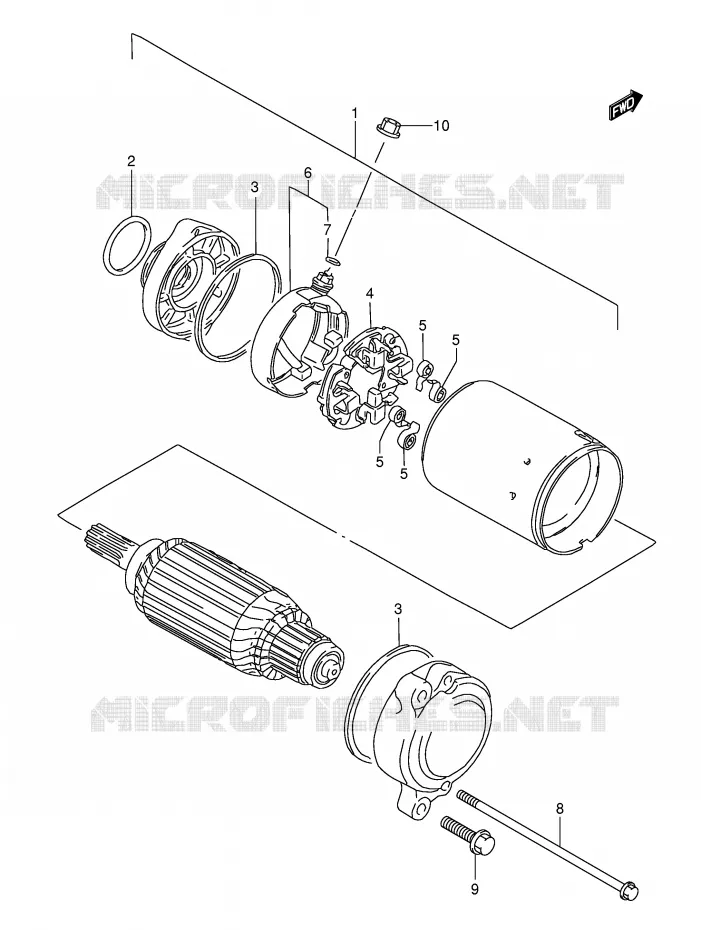 DEMARREUR (MODELE K3/K4) Suzuki MOTO 1500 INTRUDER 2004  VL1500K4(E2)