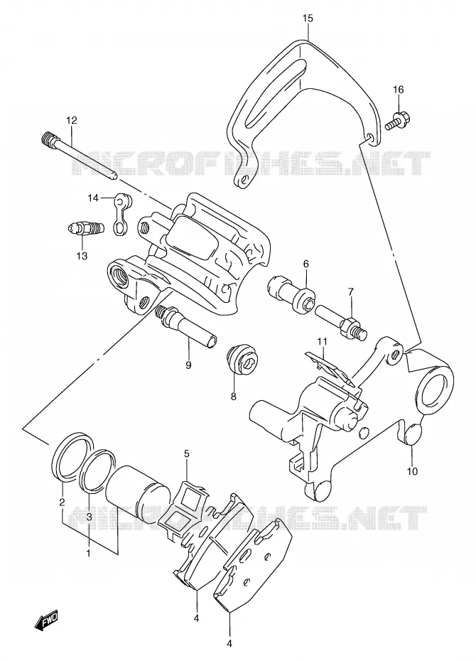 ETRIER DE FREIN ARRIERE (MODELE K) Suzuki MOTO 125 TS-R 1989  TS125RK(E2)