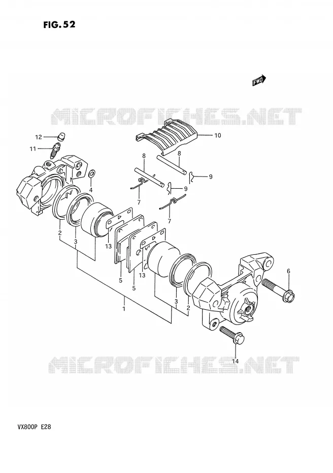 ETRIER DE FREIN ARRIERE (MODELE L/M/N) Suzuki MOTO 800 VX 1993  VX800P(E28)
