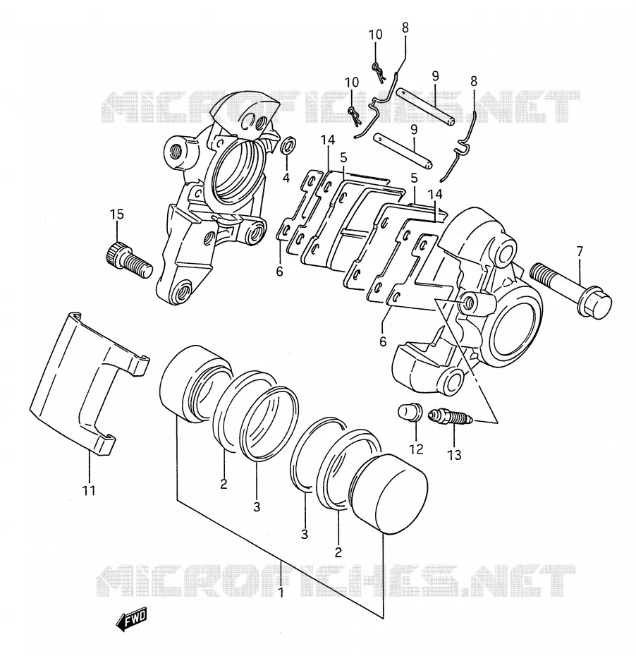 ETRIER DE FREIN ARRIERE (MODELE P/R/S) Suzuki MOTO 1400 INTRUDER 1990  VS1400GLFL(E28)