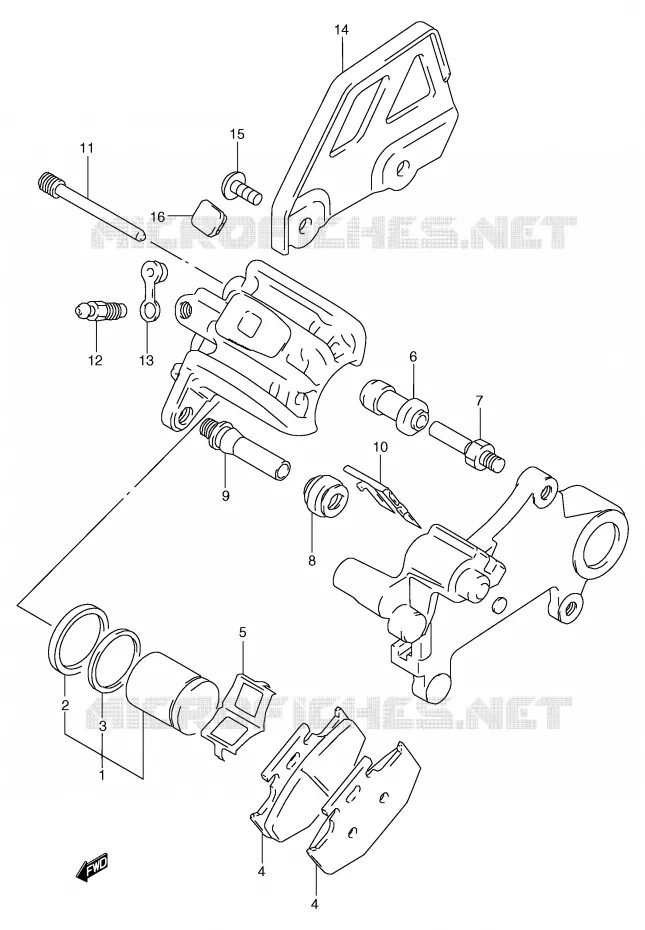 ETRIER DE FREIN ARRIERE (MODELE R) Suzuki MOTO 125 TS-R 1989  TS125RK(E2)