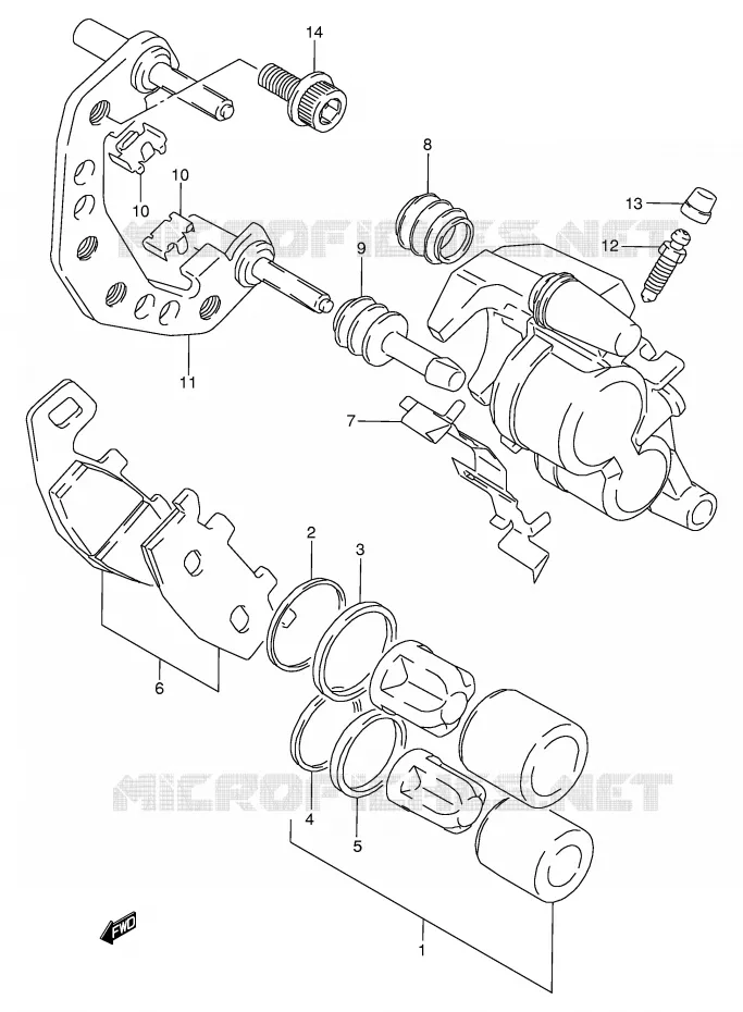 ETRIER DE FREIN AVANT (MODELE L/M/N/P/R) Suzuki MOTO 800 VX 1994  VX800R(E4)