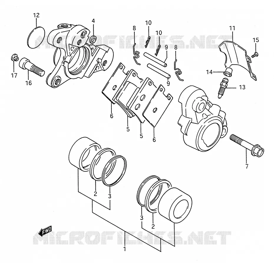 ETRIER DE FREIN AVANT Suzuki MOTO 1400 INTRUDER 1993  VS1400GLPP(E28)