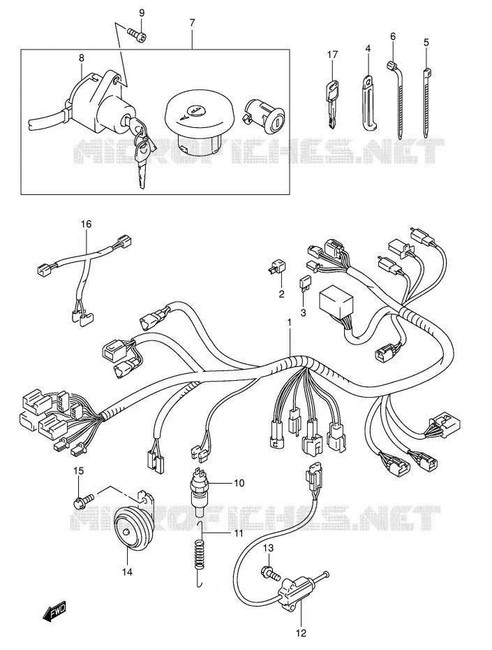 FAISCEAU ELECTRIQUE (MODELE K3/K4) Suzuki MOTO 250 INTRUDER 2001  VL250K1(E2)