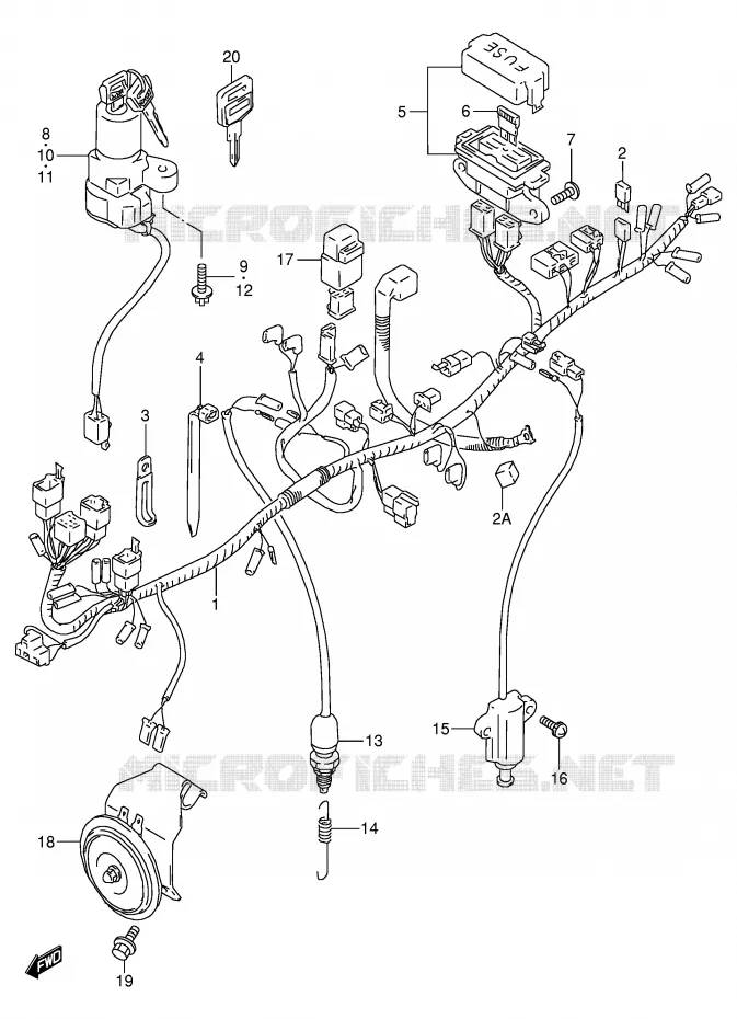 FAISCEAU ELECTRIQUE Suzuki MOTO 800 VX 1990  VX800L(E4)