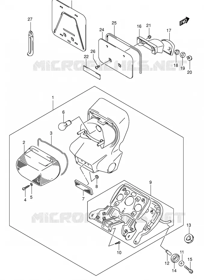 FEU ARRIERE (MODELE K4/K5) Suzuki MOTO 800 VOLUSIA 2003  VL800ZK3(E2)