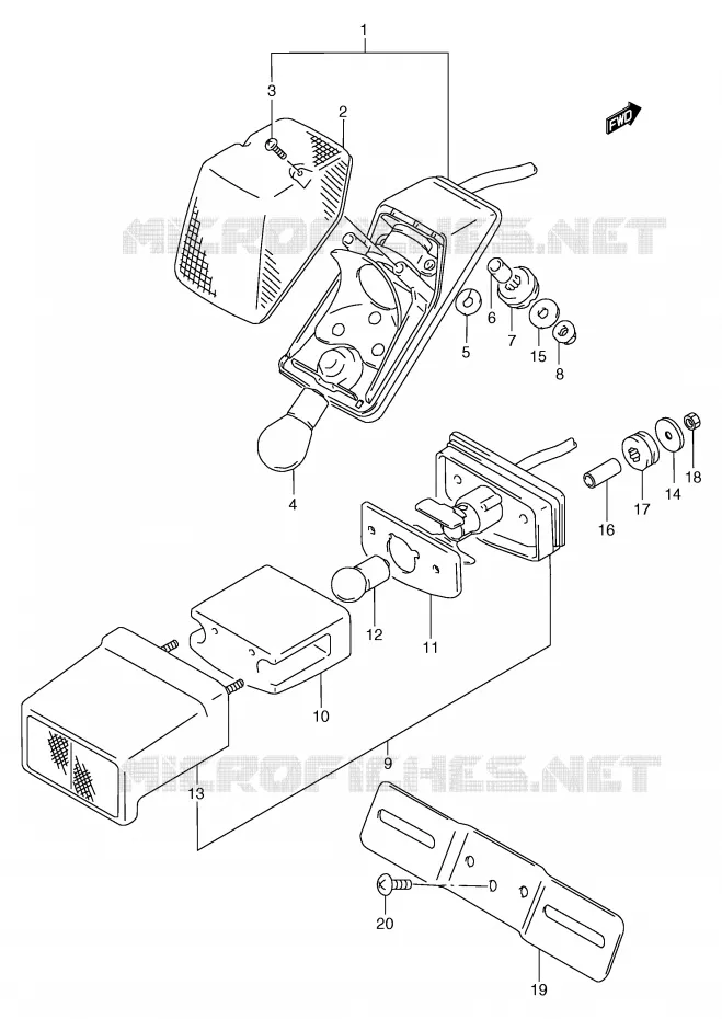 FEU ARRIERE Suzuki MOTO 125 TS-R 1990  TS125RL(E2)