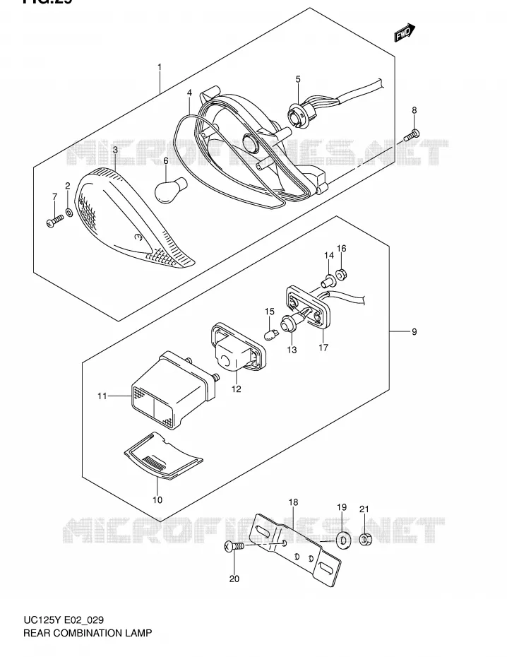 FEU ARRIERE Suzuki SCOOTER 125 EPICURO 2000  UC125Y(E2)