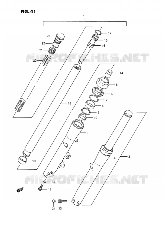 FOURCHE AVANT Suzuki MOTO 1400 INTRUDER 1987  VS1400GLFH(E2)